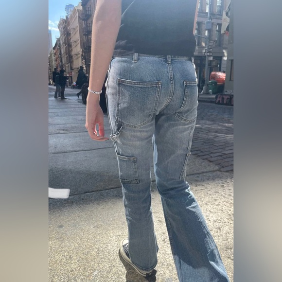 Brandy Melville Abbie Flared Cargo Jeans Small - Picture 2 of 6
